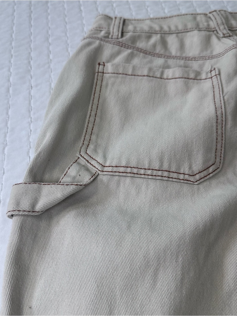 High-Rise Carpenter Jeans in Light Beige/Tan Preppy in Size 5/27 Wide Leg - Picture 13 of 14